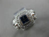 ESTATE WIDE 1.02CT DIAMOND & SAPPHIRE 14KT WHITE GOLD 3D SQUARE FRIENDSHIP RING