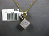 LARGE .50CT DIAMOND 14KT YELLOW GOLD 3D PRINCESS INVISIBLE GEOMETRICAL PENDANT