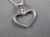 ESTATE .11CT DIAMOND 14KT WHITE GOLD 3D CLASSIC OPEN HEART LOVE FLOATING PENDANT