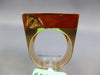 LARGE .45CT DIAMOND & ENAMEL 18K 2 TONE GOLD 3D STAR & MOON SQUARE FILIGREE RING
