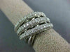 ESTATE LARGE 2.09CT DIAMOND 14K WHITE GOLD MULTI ROW CRISS CROSS FUN RING #18560