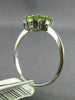 ESTATE .75CT DIAMOND & AAA PERIDOT 14KT WHTIE GOLD 3D SQUARE FLOWER LOVE RING