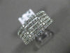 WIDE .78CT DIAMOND 18KT WHITE GOLD 3D SEMI ETERNITY MULTI ROW ANNIVERSARY RING