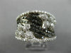 ESTATE LARGE 2.24CT WHITE & BLACK DIAMOND 14KT WHITE GOLD MULTI ROW FLOWER RING