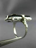 ANTIQUE LARGE .04CT DIAMOND AAA ONYX 14K WHITE GOLD 3D FILIGREE LION RING #26429