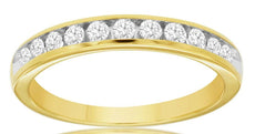 .33CT DIAMOND 14KT YELLOW GOLD 3D CHANNEL SEMI ETERNITY WEDDING ANNIVERSARY RING