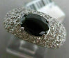 ESTATE WIDE 2.75CT WHITE & OVAL BLACK DIAMOND 14KT WHITE GOLD 3D ENGAGEMENT RING