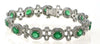 LARGE 8.88CT DIAMOND & AAA EMERALD 18KT WHITE GOLD OVAL & ROUND TENNIS BRACELET