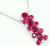 ESTATE 1.46CT DIAMOND & AAA RUBY 14KT WHITE GOLD 3D OVAL & ROUND BAR FUN PENDANT