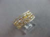 WIDE .82CT DIAMOND 14KT YELLOW GOLD 3D MULTI ROW WAVE WEDDING ANNIVERSARY RING