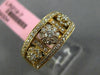 ESTATE WIDE .75CT DIAMOND 18KT ROSE GOLD 3D 3 FLOWER MILGRAIN ANNIVERSARY RING