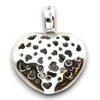 .36CT WHITE & PINK DIAMOND 18K WHITE ROSE GOLD HEART SHAPE LOVE FLOATING PENDANT