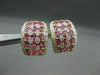 WIDE 2.90CTW PINK SAPPHIRE DIAMOND 18KT WHITE & YELLOW GOLD EARRINGS #21752