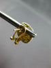 LARGE 1.74CT WHITE & CANARY DIAMOND 18KT YELLOW GOLD 3D HEXAGON CLIP ON EARRINGS