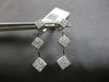 LARGE 1.0CT DIAMOND 18KT WHITE GOLD PRINCESS INVISIBLE GEOMETRICAL FUN EARRINGS