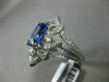 LARGE 2.46CT DIAMOND & AAA CUSHION CUT TANZANITE 14KT WHITE GOLD ENGAGEMENT RING