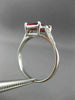 WIDE 1.29CT DIAMOND & AAA RUBY 18KT WHITE GOLD EMERALD CUT SOLITAIRE RING #27636