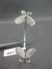 WIDE 1.25CT DIAMOND 14KT WHITE GOLD 3D DOUBLE BUTTERFLY FLEXIBLE BANGLE BRACELET
