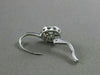 ESTATE .88CT DIAMOND 18KT WHITE GOLD 3D CLASSIC HALO LEVERBACK HANGING EARRINGS