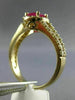 ESTATE 1.55CT DIAMOND & AAA RUBY 14KT YELLOW GOLD 3D FILIGREE ENGAGEMENT RING
