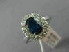 ESTATE LARGE 2.17CT DIAMOND & AAA SAPPHIRE 14KT WHITE GOLD HALO ENGAGEMENT RING