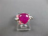 ESTATE 3.62CT AAA CABOCHON RUBY 18KT WHITE GOLD PEAR SHAPE DOUBLE LEAF FUN RING