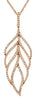 .38CT DIAMOND 14KT ROSE GOLD CLASSIC MULTI LEAF TEAR DROP FUN FLOATING PENDANT