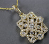 LARGE 1.58CT DIAMOND 14KT YELLOW GOLD 3D GEOMETRICAL FILIGREE FLOATING PENDANT