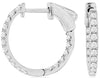 .50CT DIAMOND 14KT WHITE GOLD 3D ROUND INSIDE OUT HUGGIE HOOP HANGING EARRINGS
