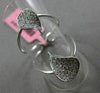 ESTATE LARGE .45CT ROUND DIAMOND 18KT WHITE GOLD 3D DOUBLE TEAR DROP LOVE RING