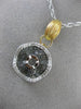 ESTATE .75CT DIAMOND 14KT WHITE & YELLOW GOLD WAVE HANDCRAFTED FLOATING PENDANT