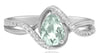 .77CT DIAMOND & AAA GREEN AMETHYST 14KT WHITE GOLD PEAR SHAPE & ROUND LOVE RING