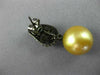 LARGE 2.65CT CHAMPAGNE DIAMOND & SOUTH SEA PEARL 18K BLACK GOLD HANGING EARRINGS