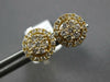 ESTATE .50CT DIAMOND 14K YELLOW GOLD 3D CLASSIC ROUND CLUSTER HALO STUD EARRINGS