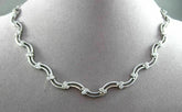 ESTATE 1.50CT DIAMOND 14KT WHITE GOLD FLOATING WAVE DESIGN NECKLACE UNIQUE #7403