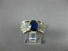 ESTATE WIDE 2.20CT DIAMOND & AAA SAPPHIRE 18KT WHITE GOLD FLOWER ENGAGEMENT RING