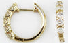 ESTATE 1.0CT DIAMOND 14KT YELLOW GOLD 3D CLASSIC 5 STONE HUGGIE HANGING EARRINGS