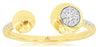ESTATE .15CT DIAMOND 14KT YELLOW GOLD 3D DOME SHAPE CLUSTER TENSION FUN RING