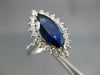 LARGE 2.81CT DIAMOND & AAA SAPPHIRE 14K WHITE GOLD MARQUISE ENGAGEMENT RING 2435