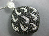 ESTATE LARGE 3.04CT WHITE & BLACK DIAMOND 18KT WHITE GOLD CLASSIC SQUARE PENDANT