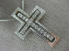 ESTATE .45CT DIAMOND 18KT WHITE GOLD 3D HANDCRAFTED FLOATING CROSS PENDANT 11430
