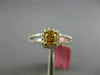ESTATE .WIDE 89CT WHITE & FANCY YELLOW DIAMOND 18KT 2 TONE GOLD ENGAGEMENT RING