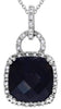 4.09CT DIAMOND & AAA SMOKY QUARTZ 14KT WHITE GOLD CUSHION & ROUND SQUARE PENDANT
