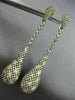 LARGE 3.66CT WHITE & FANCY CHOCOLATE DIAMOND 18KT WHITE GOLD 3D HANGING EARRINGS