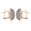 LARGE 3.10CT MULTI COLOR DIAMOND 18KT ROSE GOLD 3D CLUSTER OVAL CLIP ON EARRINGS