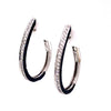 LARGE 1.51CT DIAMOND & AAA SAPPHIRE 18K WHITE GOLD OVAL CLIP ON HANGING EARRINGS