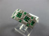 WIDE 1.47CT DIAMOND AAA EMERALD 14K WHITE GOLD ROUND & PRINCESS ANNIVERSARY RING