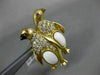 ANTIQUE LARGE .34CT DIAMOND & AAA RUBIES 18KT YELLOW GOLD 3D PENGUIN BROOCH PIN