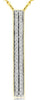 ESTATE .13CT DIAMOND 14KT YELLOW GOLD 3D CLASSIC TWO ROW BAR LOVE NECKLACE