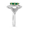 1.05CT DIAMOND & AAA EMERALD 18K 2 TONE GOLD 3D MARQUISE & ROUND ENGAGEMENT RING